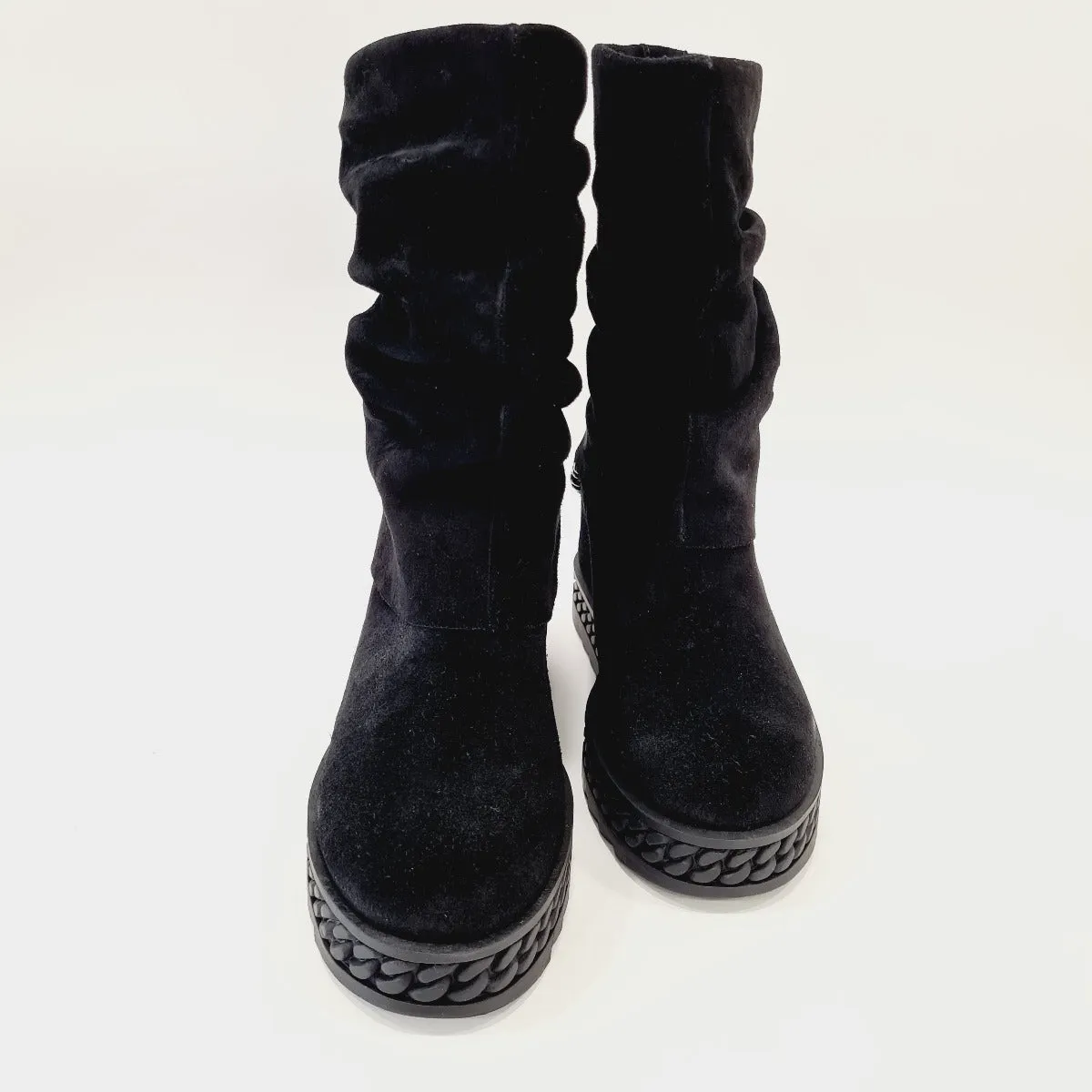 Guess Stivaletto camoscio  Black fondo gomma zeppa interna 10 cm rif. G664