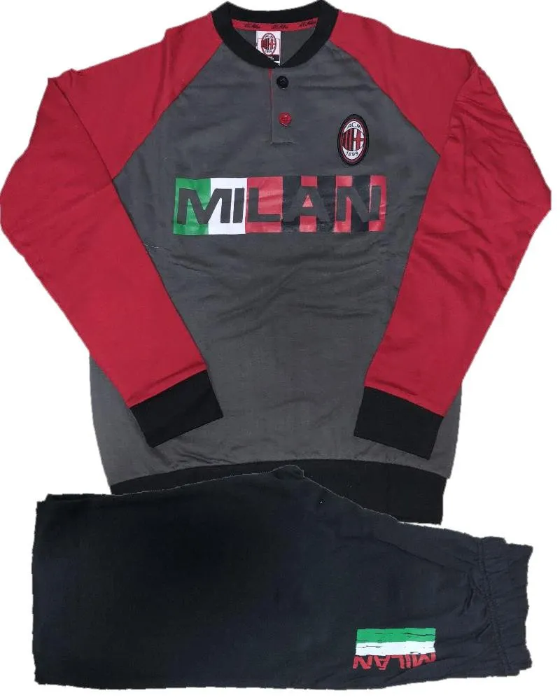 Pigiama Felpato Milan Ragazzo Abbigliamento Ufficiale Calcio AC Milan PS 10003